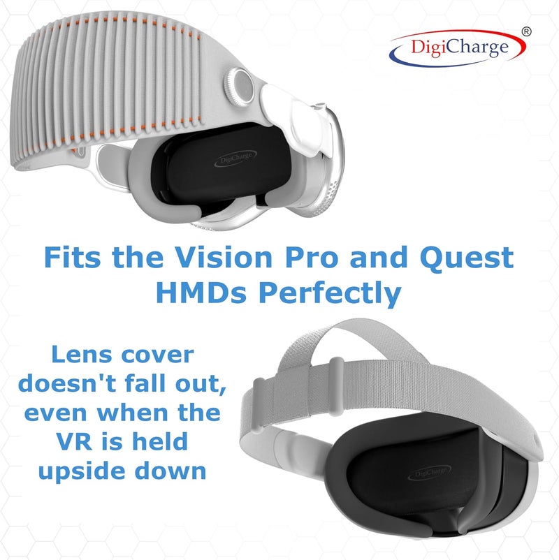 DigiCharge VR Lens Cover for Vision Pro, Meta Quest 3, Quest 2, PSVR, HTC Vive, Valve Index & More – Soft Foam Lens Protector with Fabric Cover | Dust & Scratch Protection for Storage & Travel - Image 4